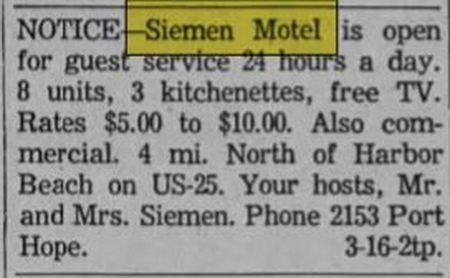 Windmill Motel (Siemen Motel) - Mar 1961 Article